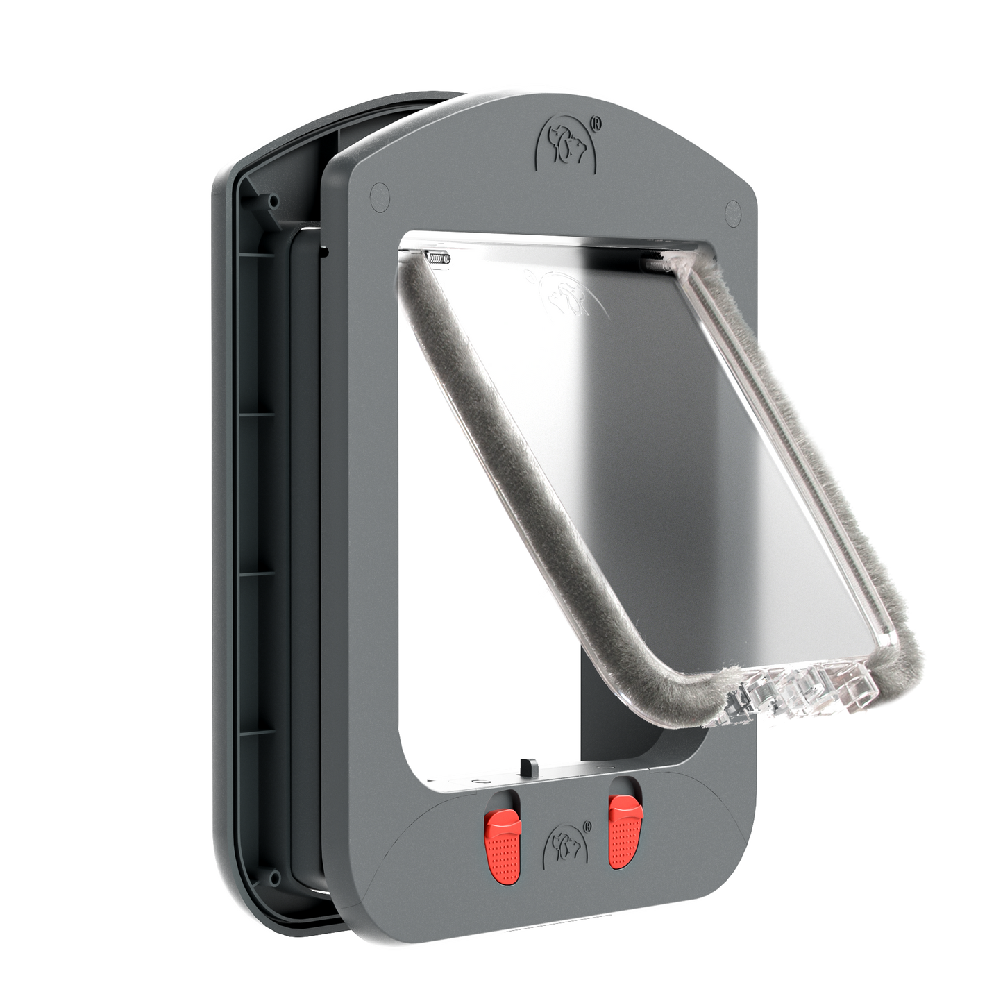 Mavricflex Plastic Cat Door (Door-Mount) - 4-Way Locking Arch Series (White) - Professional Pet Access Solutions | Mavricflex