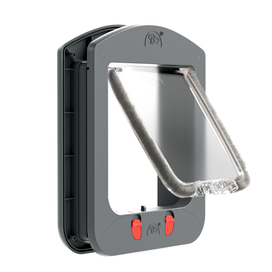 Mavricflex Plastic Cat Door (Door-Mount) - 4-Way Locking Arch Series (White) - Professional Pet Access Solutions | Mavricflex