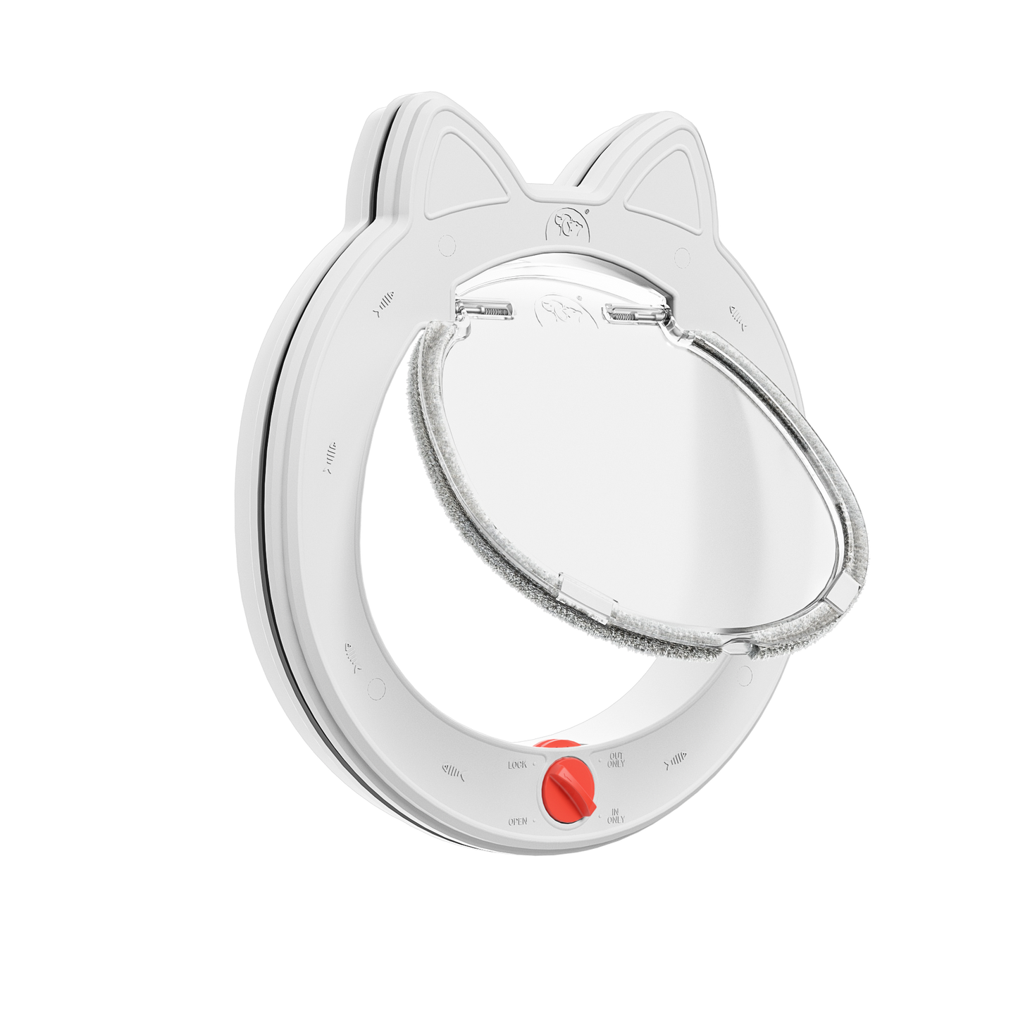 Mavricflex Plastic Cat Door (Door-Mount) - 4-Way Locking Oval Cat-Ear Series - Professional Pet Access Solutions | Mavricflex