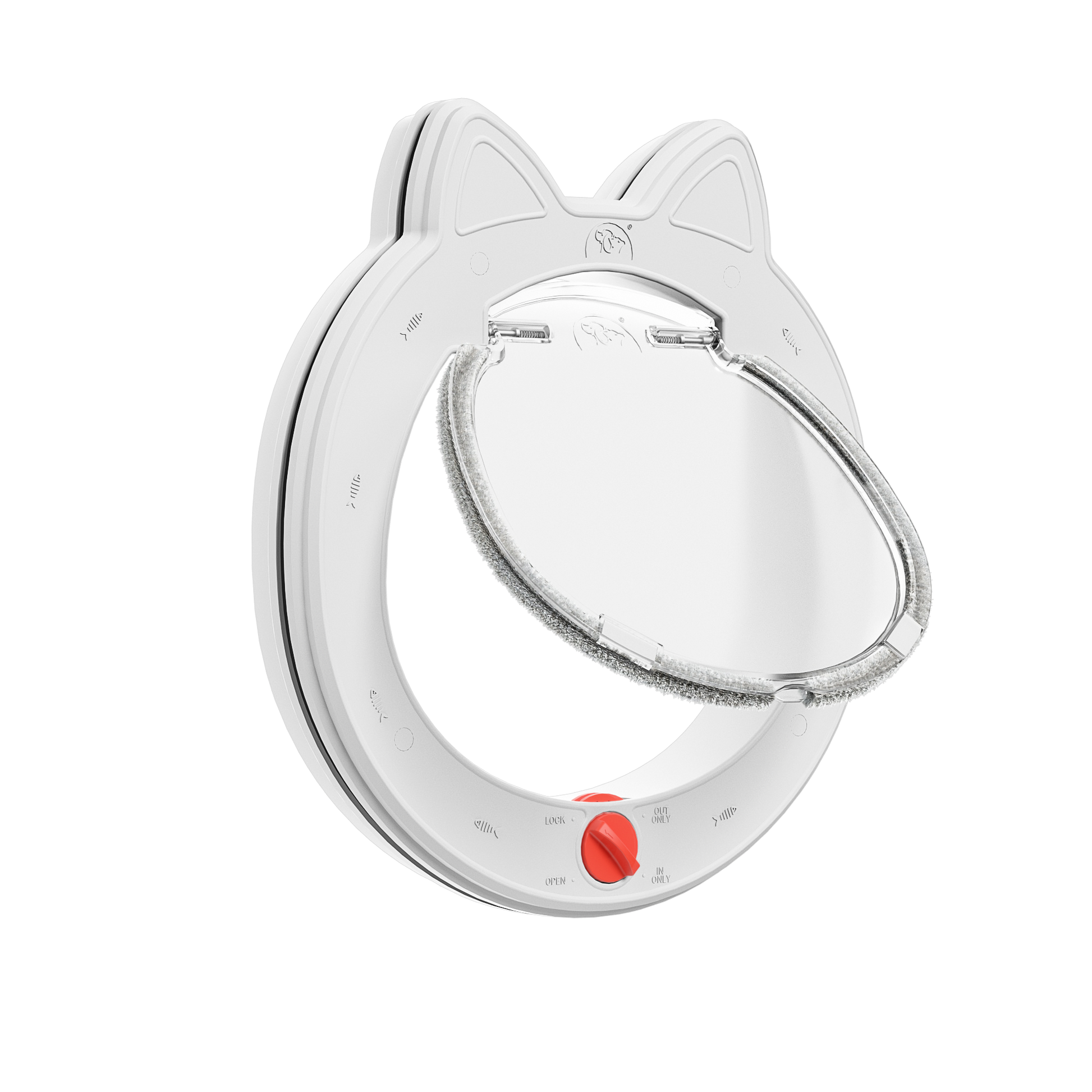 Mavricflex Plastic Cat Door (Door-Mount) - 4-Way Locking Oval Cat-Ear Series - Professional Pet Access Solutions | Mavricflex